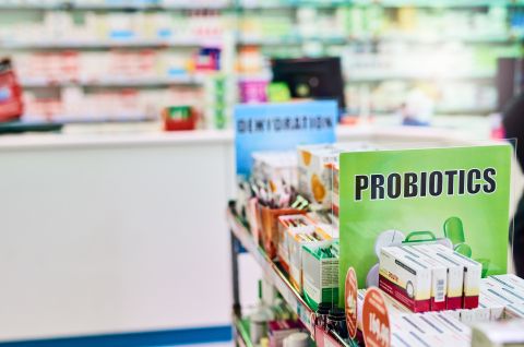 probiotics aisle in store