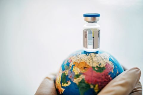 vial on globe