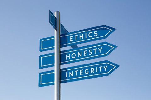 Signpost - Ethics, integrity, honesty