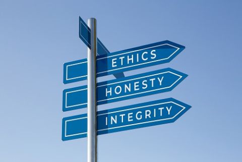 Signpost - Ethics, integrity, honesty